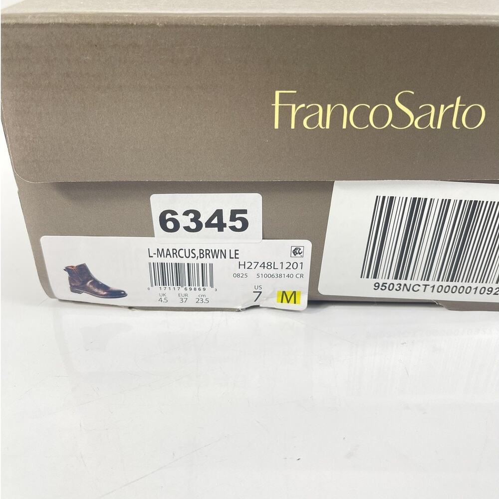 Franco Sarto Boots Women's Size 7M Brown L-Marcus Leather Ankle Booties Zip - Picture 12 of 13